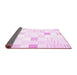 Sideview of Solid Pink Modern Rug, con256pnk