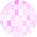 Round Solid Pink Modern Rug, con256pnk