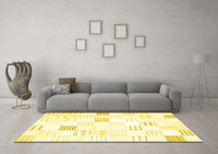 Machine Washable Solid Yellow Modern Rug, wshcon256yw