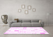 Machine Washable Solid Pink Modern Rug in a Living Room, wshcon256pnk