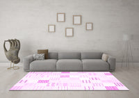 Machine Washable Solid Pink Modern Rug, wshcon256pnk