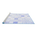 Sideview of Machine Washable Solid Blue Modern Rug, wshcon256blu