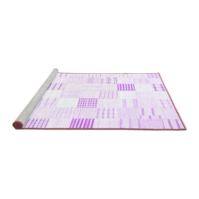 Sideview of Machine Washable Solid Purple Modern Area Rugs, wshcon256pur