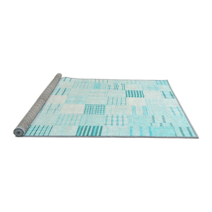 Sideview of Machine Washable Solid Light Blue Modern Rug, wshcon256lblu