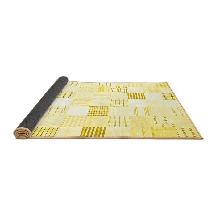 Sideview of Solid Yellow Modern Rug, con256yw