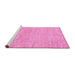 Sideview of Machine Washable Abstract Pink Contemporary Rug, wshcon2570pnk
