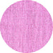 Round Machine Washable Abstract Purple Contemporary Area Rugs, wshcon2570pur