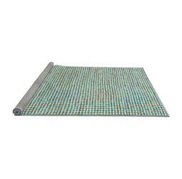 Sideview of Machine Washable Abstract Light Blue Contemporary Rug, wshcon2570lblu