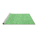 Sideview of Machine Washable Abstract Emerald Green Contemporary Area Rugs, wshcon2570emgrn