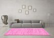 Machine Washable Abstract Pink Contemporary Rug in a Living Room, wshcon2570pnk