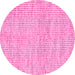 Round Abstract Pink Contemporary Rug, con2570pnk