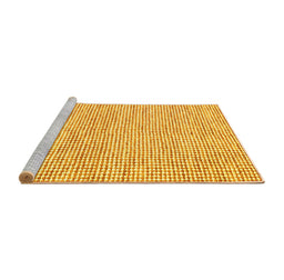 Sideview of Machine Washable Abstract Yellow Contemporary Rug, wshcon2570yw