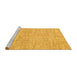 Sideview of Machine Washable Abstract Yellow Contemporary Rug, wshcon2570yw