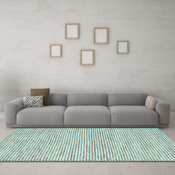 Machine Washable Abstract Light Blue Contemporary Rug in a Living Room, wshcon2570lblu