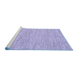 Sideview of Machine Washable Abstract Blue Contemporary Rug, wshcon2570blu