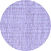 Round Abstract Blue Contemporary Rug, con2570blu