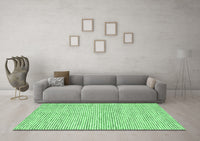 Machine Washable Abstract Emerald Green Contemporary Rug, wshcon2570emgrn