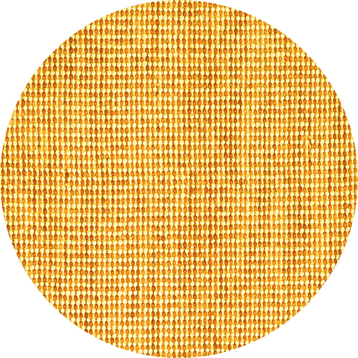 Round Abstract Yellow Contemporary Rug, con2570yw