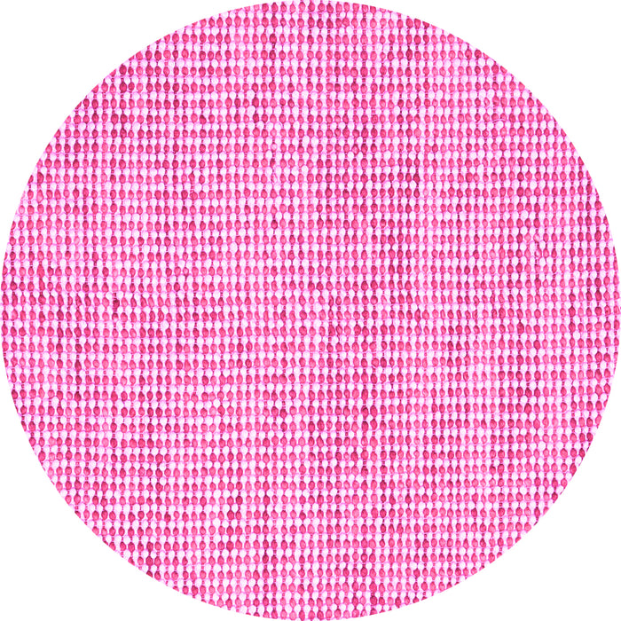 Round Machine Washable Abstract Pink Contemporary Rug, wshcon2570pnk