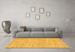 Machine Washable Abstract Yellow Contemporary Rug in a Living Room, wshcon2570yw