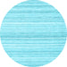 Round Abstract Light Blue Contemporary Rug, con2571lblu