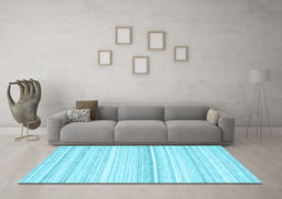 Machine Washable Abstract Light Blue Contemporary Rug in a Living Room, wshcon2571lblu