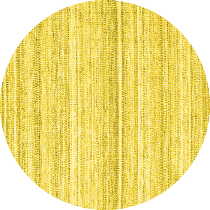 Round Abstract Yellow Contemporary Rug, con2571yw