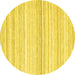 Round Abstract Yellow Contemporary Rug, con2571yw