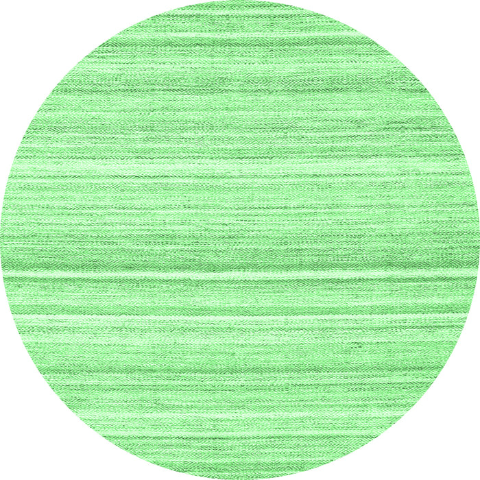 Round Machine Washable Abstract Emerald Green Contemporary Area Rugs, wshcon2571emgrn
