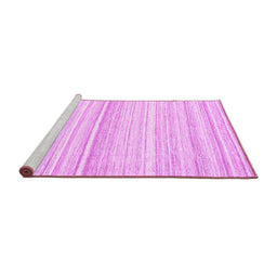 Sideview of Machine Washable Abstract Pink Contemporary Rug, wshcon2571pnk