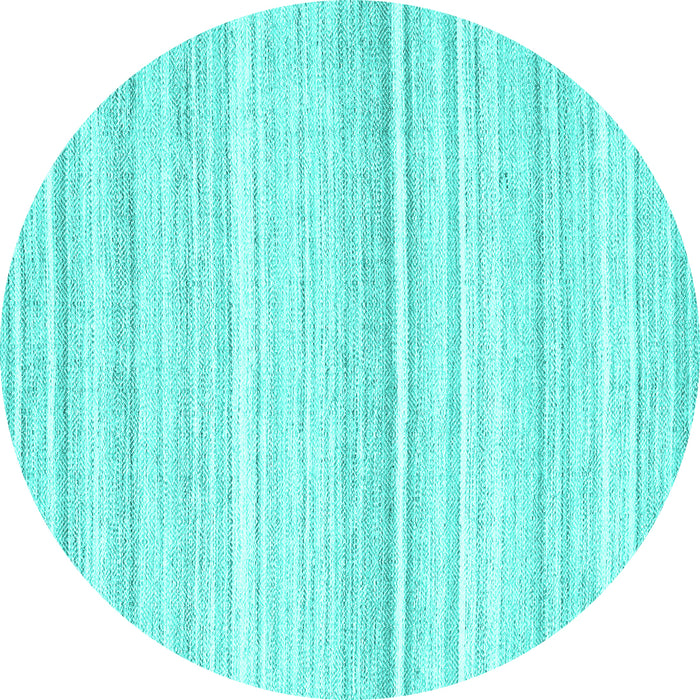 Round Abstract Turquoise Contemporary Rug, con2571turq