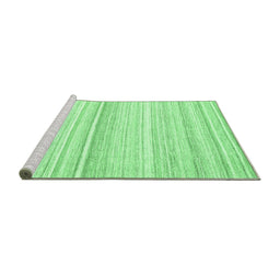 Sideview of Machine Washable Abstract Emerald Green Contemporary Area Rugs, wshcon2571emgrn