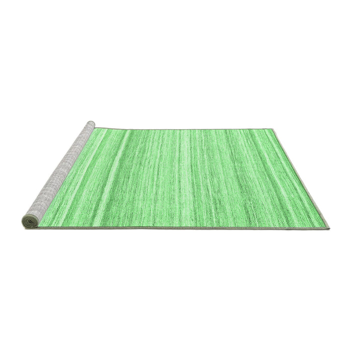 Sideview of Machine Washable Abstract Emerald Green Contemporary Area Rugs, wshcon2571emgrn