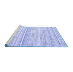 Sideview of Machine Washable Abstract Blue Contemporary Rug, wshcon2571blu