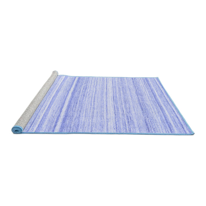 Sideview of Machine Washable Abstract Blue Contemporary Rug, wshcon2571blu