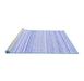 Sideview of Machine Washable Abstract Blue Contemporary Rug, wshcon2571blu