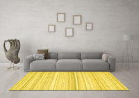 Machine Washable Abstract Yellow Contemporary Rug, wshcon2571yw