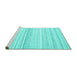 Sideview of Machine Washable Abstract Turquoise Contemporary Area Rugs, wshcon2571turq