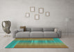 Machine Washable Abstract Turquoise Contemporary Area Rugs in a Living Room,, wshcon2572turq