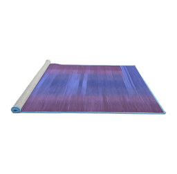 Sideview of Machine Washable Abstract Blue Contemporary Rug, wshcon2572blu