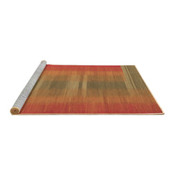 Sideview of Machine Washable Abstract Brown Contemporary Rug, wshcon2572brn