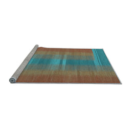 Sideview of Machine Washable Abstract Light Blue Contemporary Rug, wshcon2572lblu