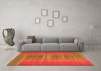 Machine Washable Abstract Orange Contemporary Rug, wshcon2572org