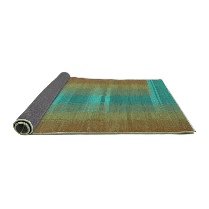 Sideview of Abstract Turquoise Contemporary Rug, con2572turq