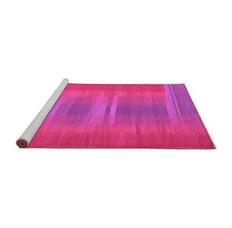 Sideview of Machine Washable Abstract Pink Contemporary Rug, wshcon2572pnk