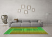 Machine Washable Abstract Green Contemporary Area Rugs in a Living Room,, wshcon2572grn