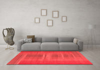 Machine Washable Abstract Red Contemporary Rug, wshcon2572red