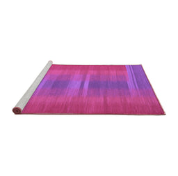 Sideview of Machine Washable Abstract Purple Contemporary Area Rugs, wshcon2572pur