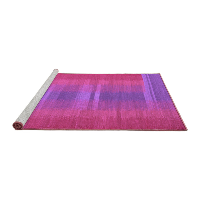 Sideview of Machine Washable Abstract Purple Contemporary Area Rugs, wshcon2572pur