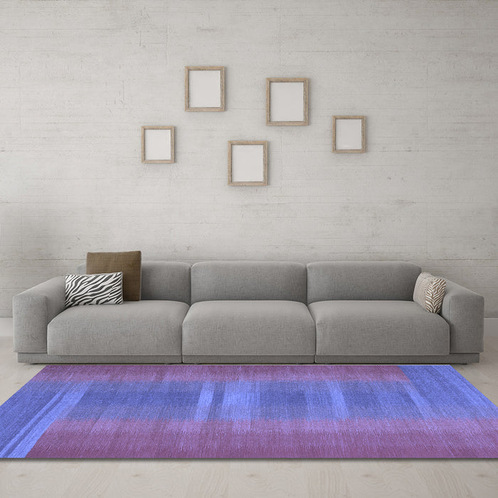 Machine Washable Abstract Blue Contemporary Rug in a Living Room, wshcon2572blu
